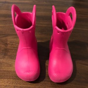 Pink Croc Rain boots  Toddler size 8